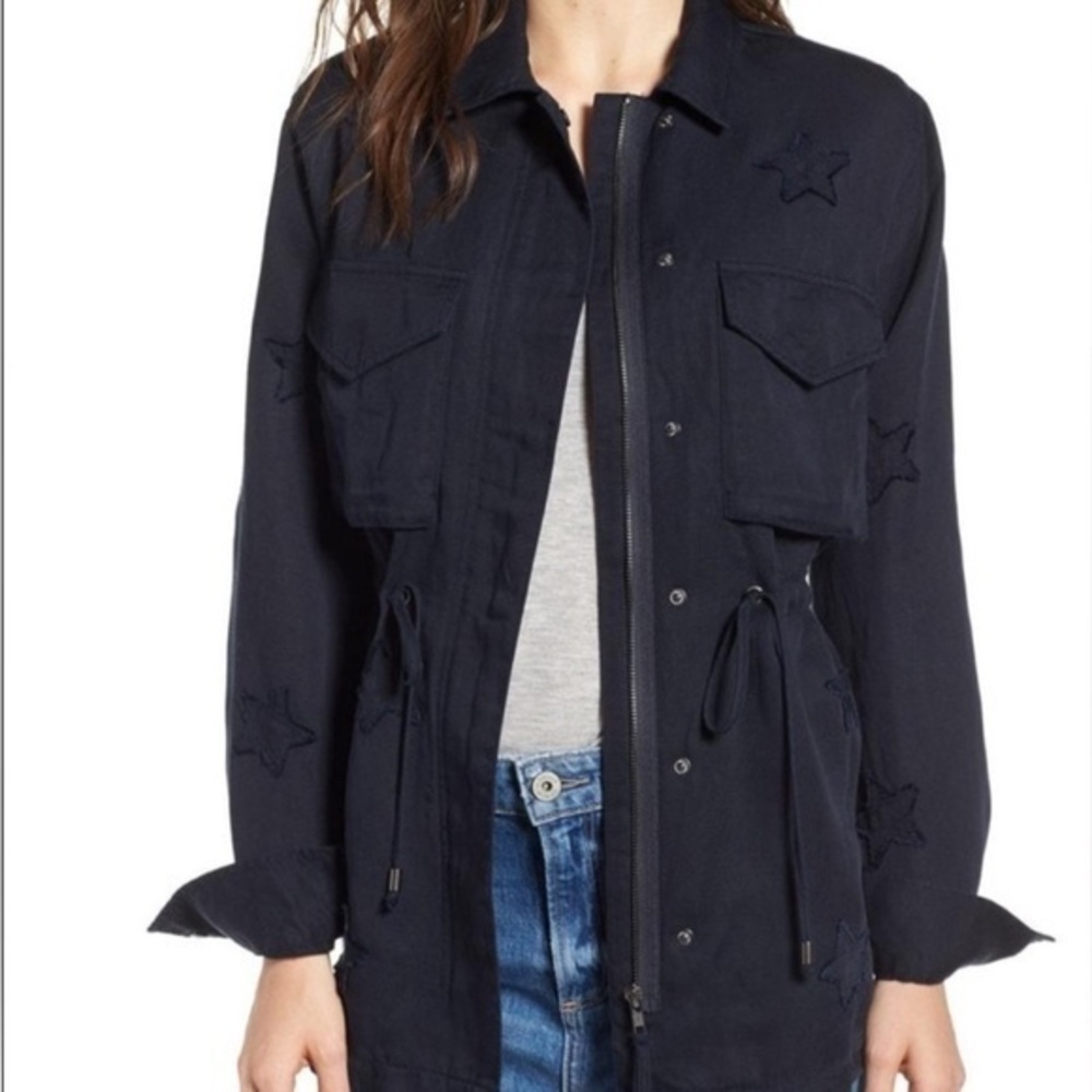 Rails navy Lancaster star utility zip jacket